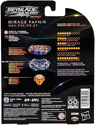 Beyblade Burst Pro Series Mirage Fafnir Spinning Top Starter Pack Stamina Type Battling
