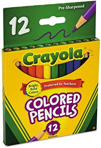 Crayola 684112 Short Barrel Colored Woodcase Pencils 3.3 mm 12 Assorted ColorsSet