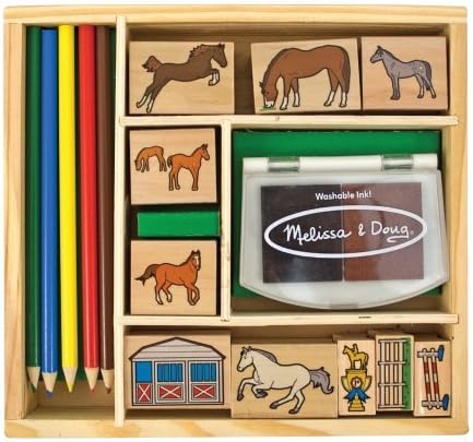 Melissa & Doug Melissa Doug Horse Stable Wooden Stamp Set undle with 1 Theme Compatible