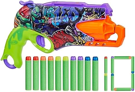 Nerf Teenage Mutant Ninja Turtles Dart Blaster 10 Elite Darts Easter Basket Stuffers Ages