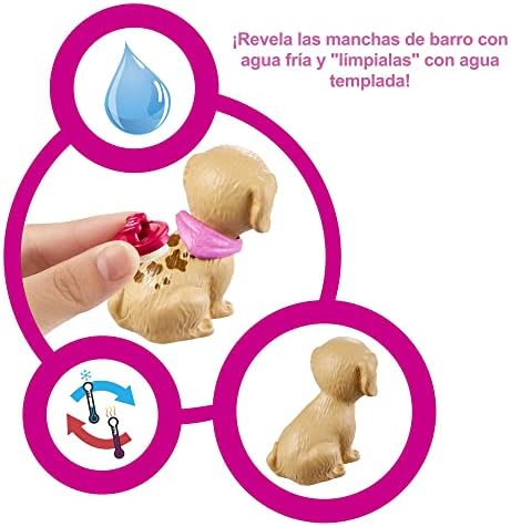 Barbie Doll Playset Pet Boutique with 4 Pets Color-Change Grooming Feature 20 Themed