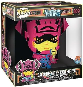 Funko POP Jumbo Marvel Galactus wSurfer PX BLK LT 10IN Figure Standard