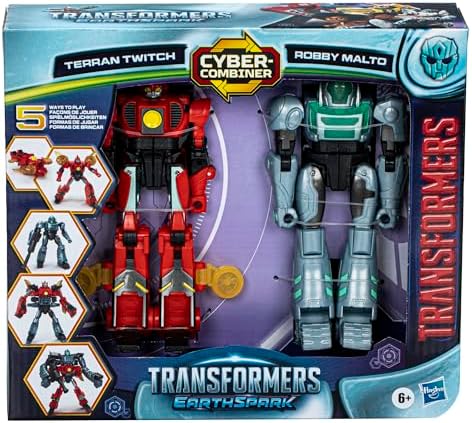 Transformers EarthSpark Cyber-Combiner Terran Twitch and Robby Malto Robot Action Figures