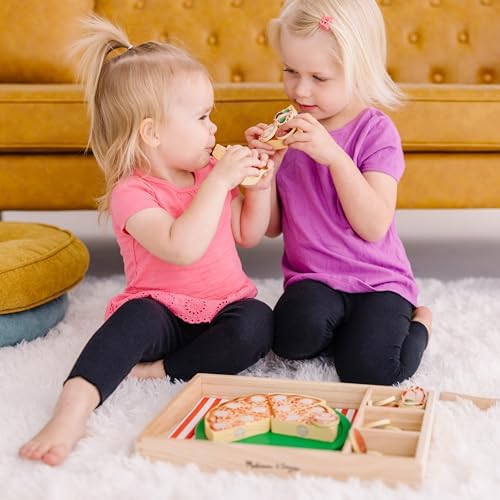 Melissa & Doug Melissa Doug Pizza Party Wooden Pretend Play Food Set With 36 Toppings