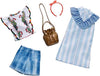 Barbie Clothes - 2 Outfits Doll Include a Blue and White Shirt Dress 3 to 8 Year Olds