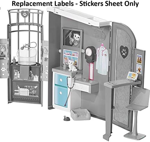 Barbie Replacement Parts Pet Care Center Playset - FBR36 Replacement Labels - Sheet