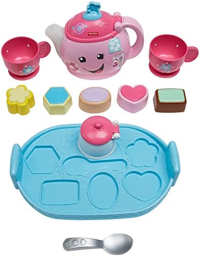 Fisher-Price Toddler Toy Laugh Learn Sweet Manners Tea Set with Music Lights for