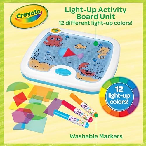 Crayola Light Up Activity Board Sensory Toy for Toddlers Light Box Light Up Coloring