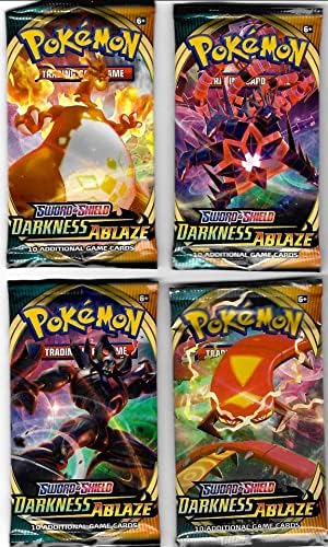 Pokemon 4 x Pokemon Sword Shield 3 Darkness Ablaze Booster Packs 4 Supplied - Pokemon TCG