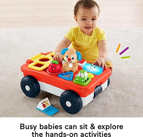 Fisher-Price Baby Toddler Toy Laugh Learn Pull Play Learning Wagon Musical Pull-Along