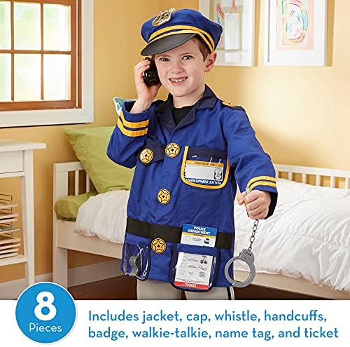 Melissa & Doug Melissa Doug unisex-children Police Officer Role Play Costume Dress-Up Set