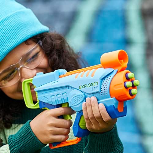 NERF Elite Junior Explorer Easy-Play Toy Foam Blaster 8 Darts for Outdoor Ages 6 Up