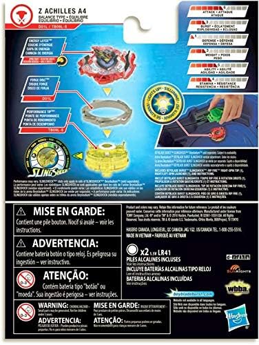 Beyblade Burst Slingshock Rip Fire Starter Pack Z Achilles A4 Battling Light-Up Top with