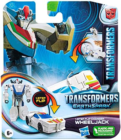 Transformers EarthSpark 1-Step Flip Changer Wheeljack 4-Inch Action Figure Robot for