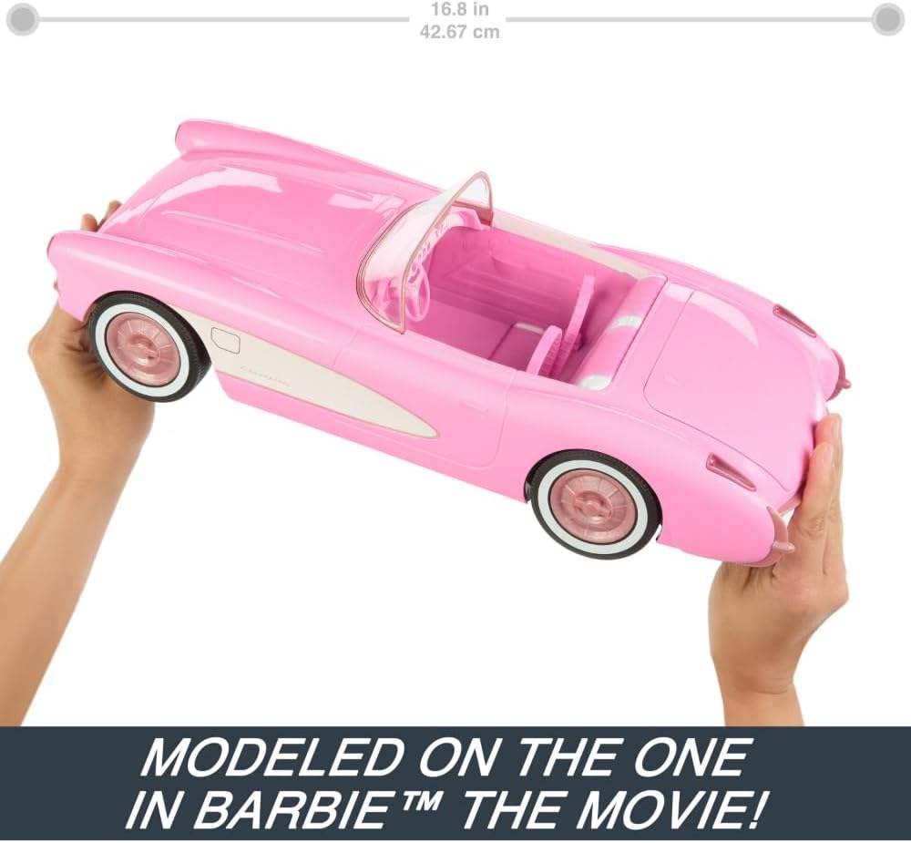 Barbie Hot Wheels RC Corvette from The Movie Full-Function Remote-Control Toy Car Holds 2 Doll