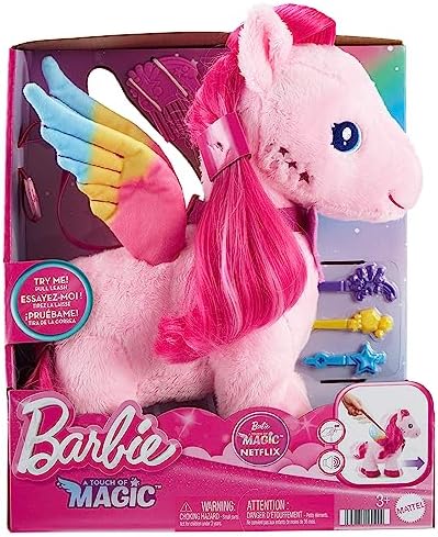 Barbie Mattel Barbie A Touch of Magic Stuffed Animals Walk Flutter Pegasus Plush