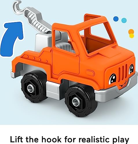 Fisher-Price Little People Toddler Toy Help and Go Tow Truck and Figure for Pretend Play