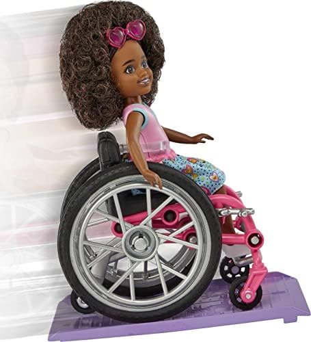 Barbie Chelsea Small Doll Wheelchair with Moving Wheels Ramp Sticker Sheet Blonde Hair