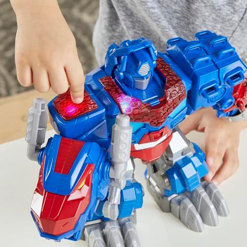 Transformers Dinobot Adventures Optimus Prime T-Rex Converting Toy with Lights and Sounds