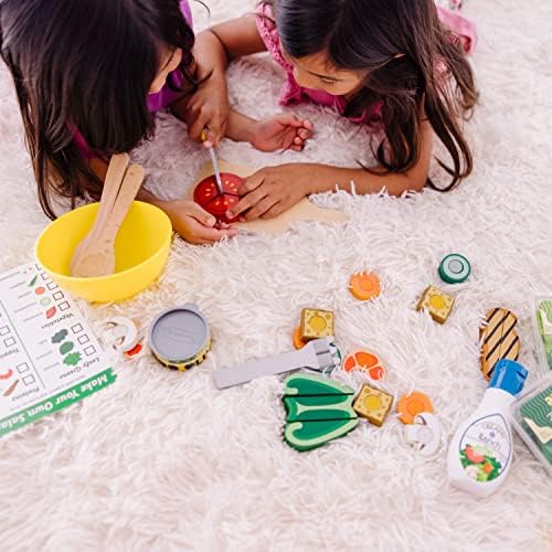 Melissa & Doug Melissa Doug Slice and Toss Salad - 52 Wooden and Felt Pieces Green -