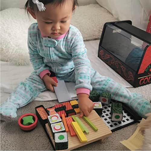 Melissa & Doug Melissa Doug Sushi Slicing Wooden Play Food Set Pretend Play Kitchen