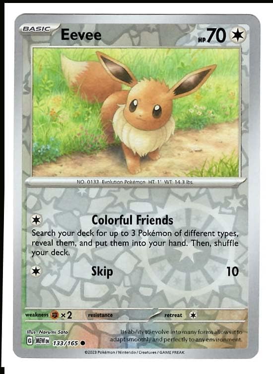 Pokemon - Eevee 133165 - Pokemon 151 - Reverse Foil - Single Card