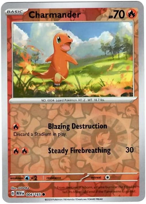 Pokemon - Charmander 004165 - Pokemon 151 - Reverse Foil - Single Card