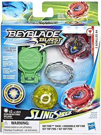Beyblade Burst Slingshock Rip Fire Starter Pack Z Achilles A4 Battling Light-Up Top with