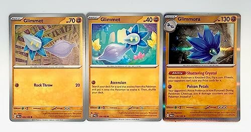 Pokemon Glimmora 126193 - Paldea Evolved - Pokemon Evolution Set - 3 Card Lot - Scarlet