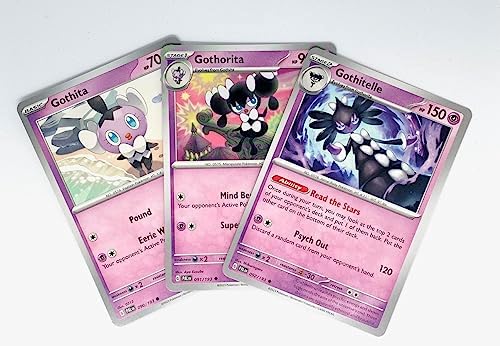Pokemon Gothitelle 092193 - Paldea Evolved - Pokemon Evolution Set - 3 Card Lot - Scarlet