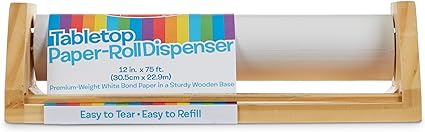 Melissa & Doug Melissa Doug Wooden Tabletop Paper Roll Dispenser With White Bond Paper 12