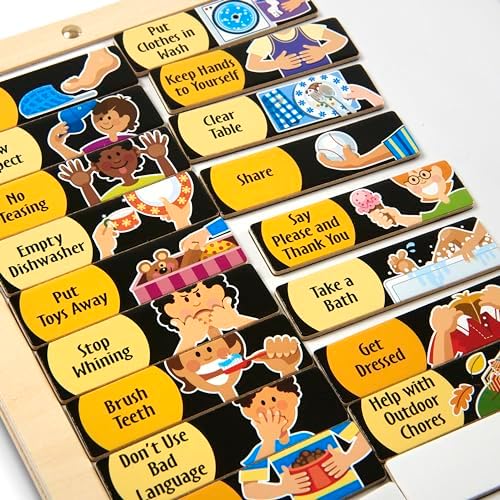 Melissa & Doug Melissa Doug Deluxe Wooden Magnetic Responsibility Chart With 90 Magnets