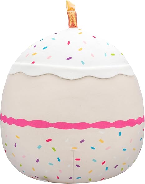 Squishmallows Original 14-Inch Lyla The Vanilla Cake with Rainbow Sprinkles Embroidery - Official Jazwares Happy Birthday Plush