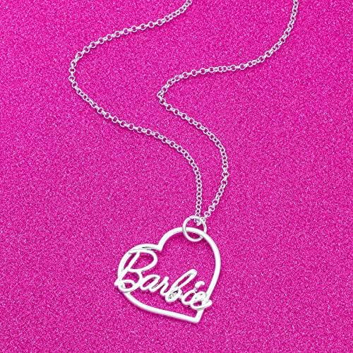 Barbie Script Heart Necklace