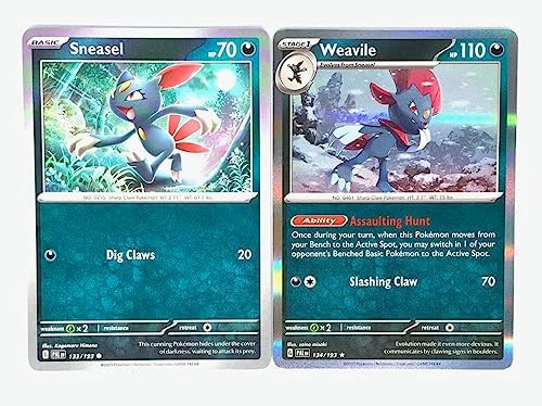 Pokemon Weavile 134193 - Paldea Evolved - Pokemon Evolution Set - 2 Card Lot - Scarlet