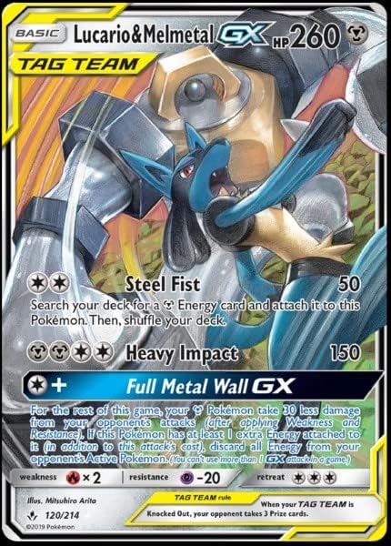 Pokemon - Lucario Melmetal GX - 120214 - Unbroken Bonds - Tag Team Ultra Rare