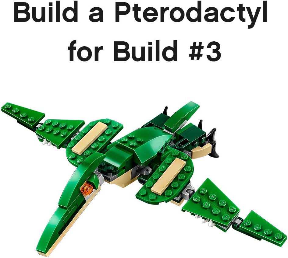 LEGO Creator 3 in 1 Mighty Dinosaur Toy Transforms from T. rex to Triceratops to