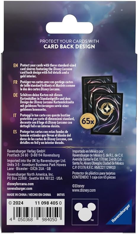 Ravensburger Disney Lorcana TCG Card Sleeves Featuring Lorcana Card-Back Artwork 65