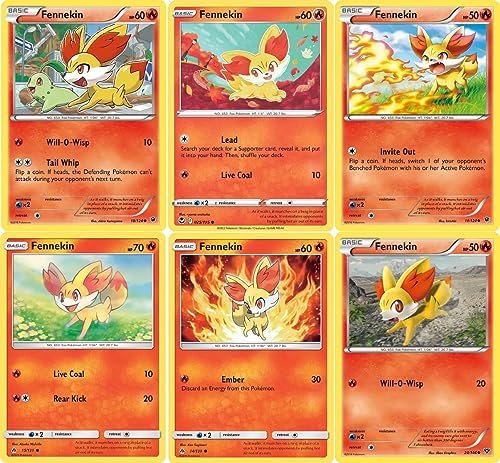 Pokemon Fennekin - Pokemon 6 Card Lot - 24146 XY - Fates Collide - Forbidden Light