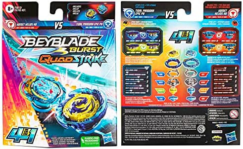BEYBLADE Hasbro Beyblade Burst QuadStrike Komet Helios H8 and Tidal Pandora Epic P8