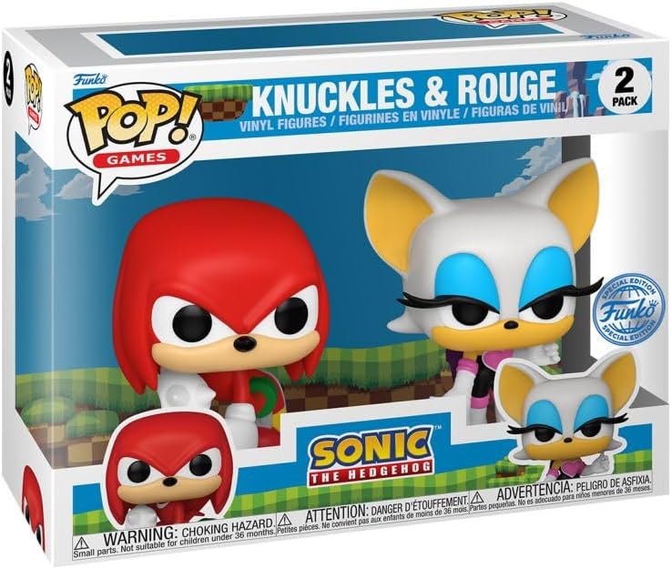 Funko Pop Sonic - Knuckles and Rouge 2pk Exc Collectable Vinyl Toy Figure - 77477