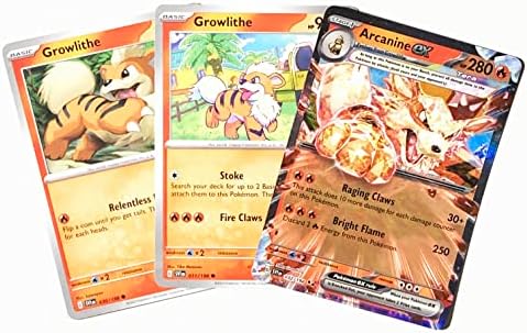 Pokemon Arcanine ex 032198 Double Rare - Scarlet Violet - Pokemon Evolution 3 Card Lot