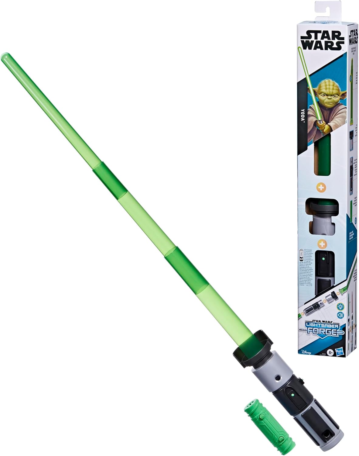 STAR WARS Lightsaber Forge Yoda Green Customizable Electronic Lightsaber for 4 Year Old