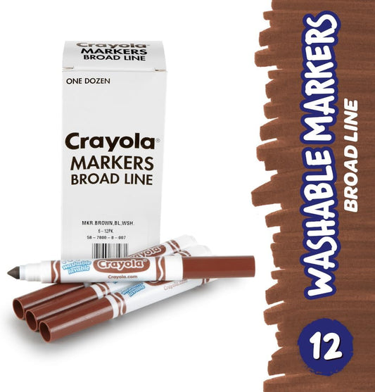 Crayola Washable Markers - Black 12ct Broad Line Markers Bulk Markers for Classrooms