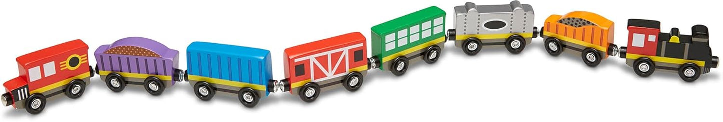 Melissa & Doug Melissa Doug Wooden Magnetic Train Cars - 8 Piece Educational and