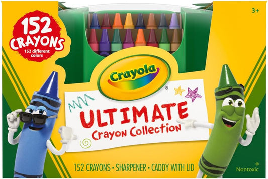 Crayola Ultimate Crayon Box Collection 152ct Bulk Crayon Caddy Classic Glitter Colors