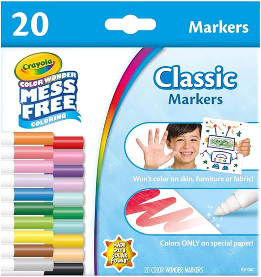 Crayola Color Wonder Marker Refill Set 20ct Mess Free Broad Line Markers for Toddlers