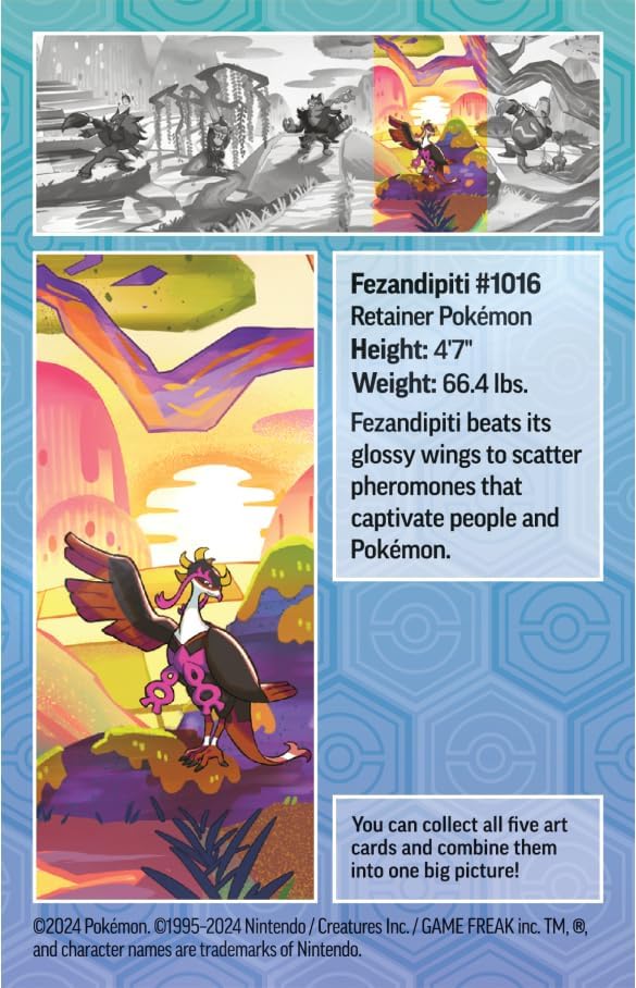 Pokemon TCG Scarlet Violet-Shrouded Fable Mini Tin - Fezandipiti 2 Booster Packs 1