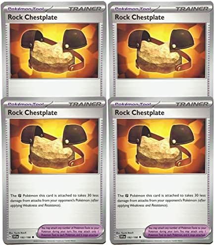 Pokemon Rock Chestplate 192198 - Scarlet Violet - Pokemon Trainer x4 Card Lot - Playset 4X