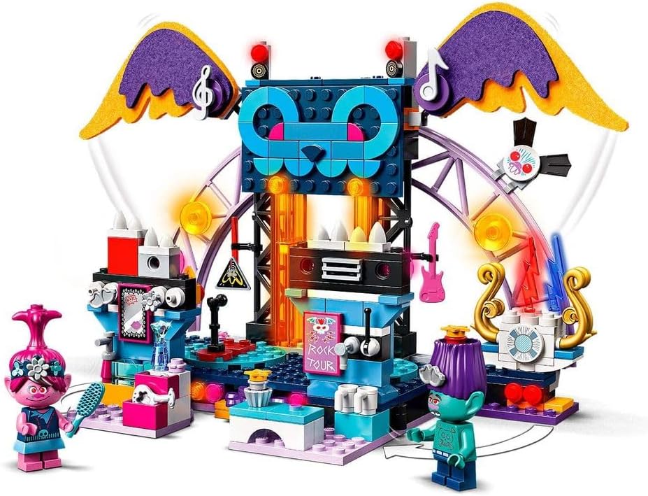 LEGO Trolls World Tour Volcano Rock City Concert 41254 Cool Trolls Toy Building Kit for